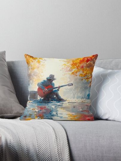 Discover Urban Musician Art Print - Guitarist Playing in the City