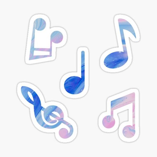 Discover Cute Colorful Pink And Blue Musical Notes - Musical Notes