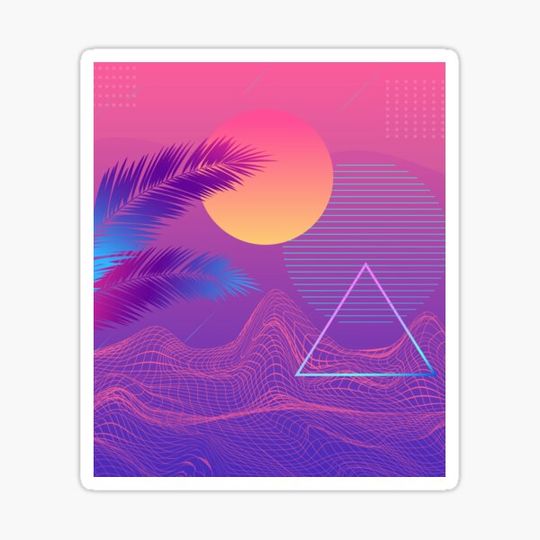 Discover Vaporwave Sunset  at the Beach