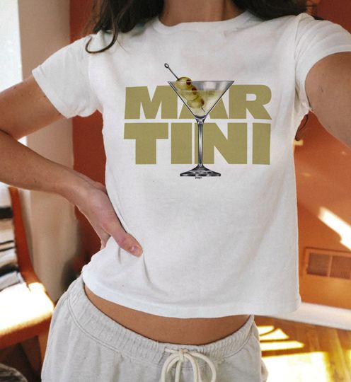 Discover Y2K Martini Cocktail Baby Tee for Trendy Kids