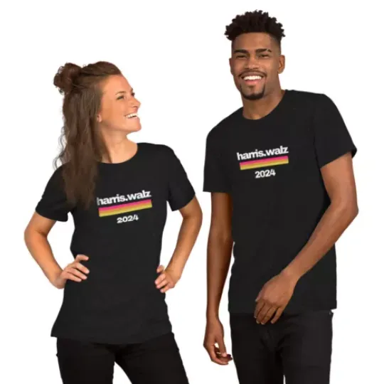 Discover Harris Walz 2024 Unisex T-Shirt Black