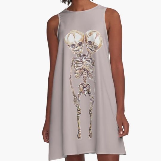 Discover conjoined twins, dark art, conjoined skeleton, Oddity, skulls