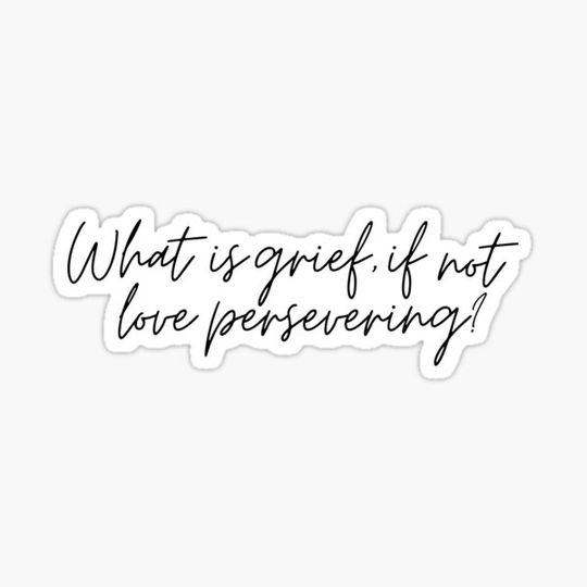 Discover what is grief if not love persevering?