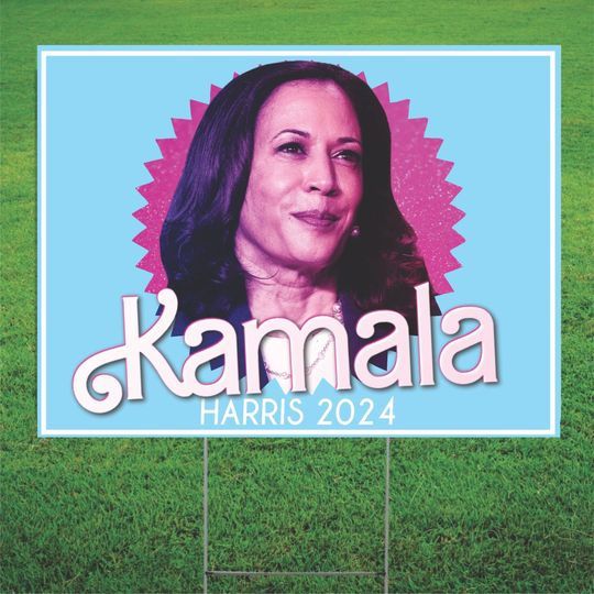 Discover Kamala Harris for president - Barbie - Political Yard Lawn Sign With Metal Stake