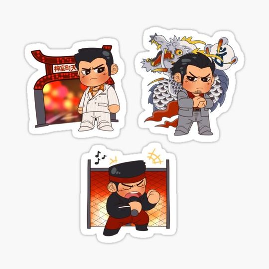 Discover Ryu Ga Gotoku/Like a Dragon Kiryu Kazuma 3 Sticker Set
