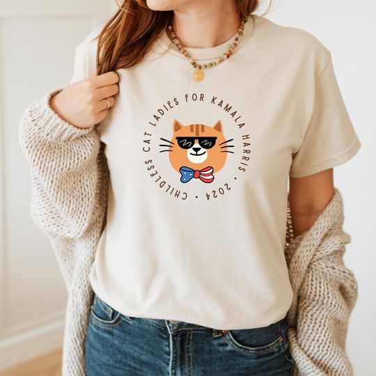 Discover Cool Cat Lady For Kamala Shirt | Kamala Harris 2024 President Shirt