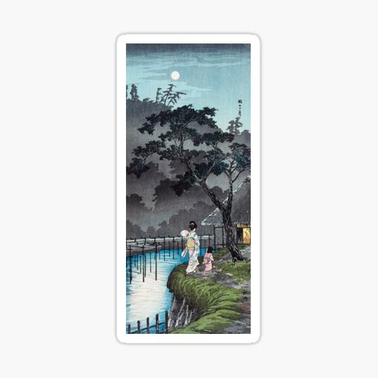 Discover Japanese Woodbock Art Moon at Sekiguchi (1936) by Hiroaki Takahashi