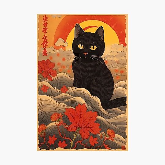 Discover black cat japanese art