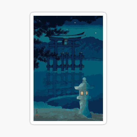 Discover Starlit Night at Miyajima - Kawase Hasui - Japanese Art