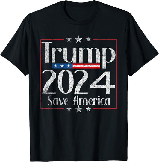 Discover Vintage Trump 2024 Save America Vote Trump 2024 T-Shirt
