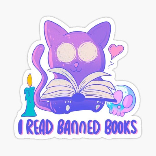 Discover Cute Cat Reading Banned Books - Defiant Feline Literary Lover