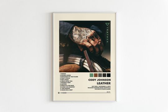 Discover Cody Johnsonn Posters / Leather Poster, Album Cover Poster, Print Wall Art, Music Poster