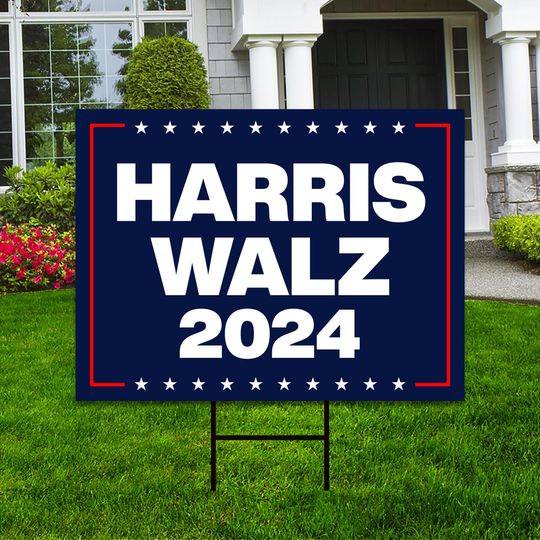 Discover Harris Walz 2024 Yard Sign - Coroplast Kamal Harris For President 2024 Lawn Sign