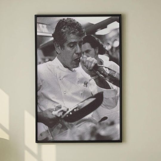 Discover Anthony Bourdain Print, Chef Cooking Poster, High quality canvas print, Minimalist Poster