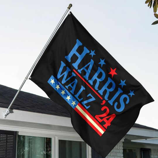 Discover Kamala Harris For President House Flag, Harris Walz Political Yard Flag