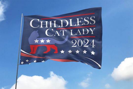 Discover Childless Cat Ladies Kamala House Flag/Kamala Harris 2024 President Flag