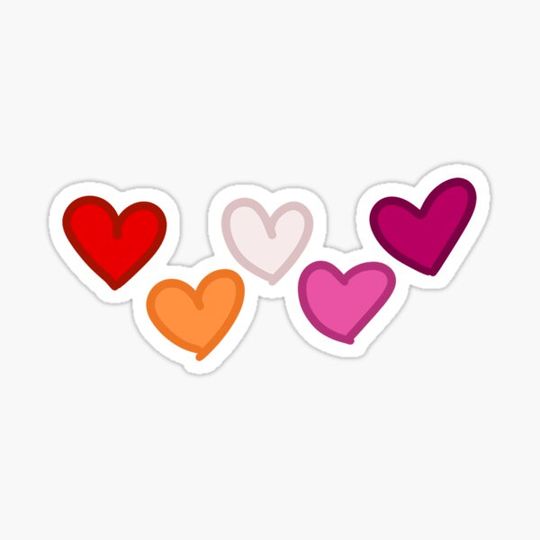 Discover Lesbian flag LGBTQ pride hearts sticker