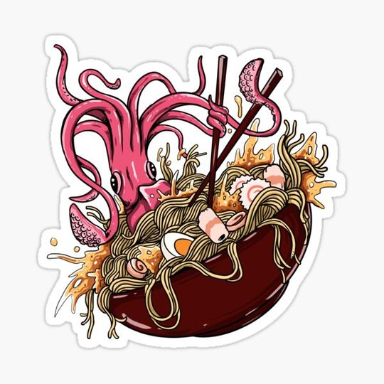 Discover Squid Bursting Out Of Ramen Bowl