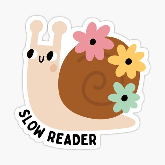 Discover slow reader cute snail with flowers