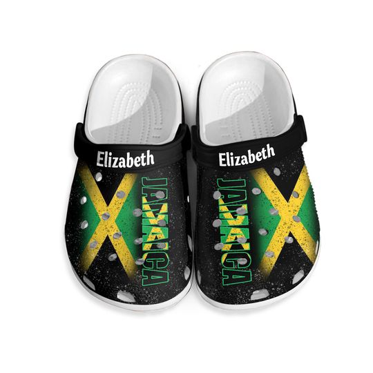 Discover Jamaica Personalized Clogs Shoes With A Half Flag