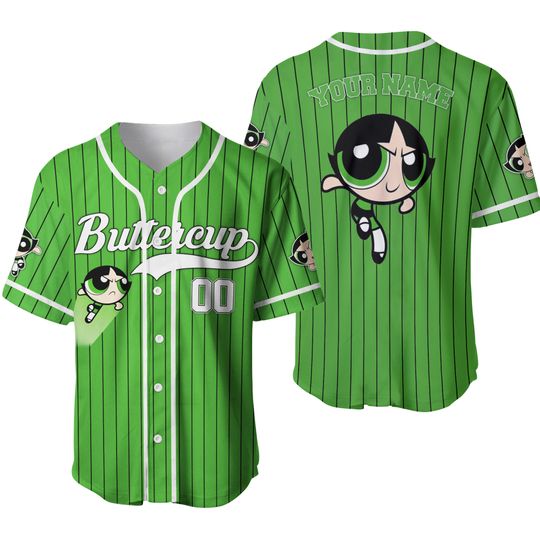 Discover Personalize Buttercup Jersey, Dunk Powerpuff Girls Baseball Shirt, Powerpuff Girls Jersey