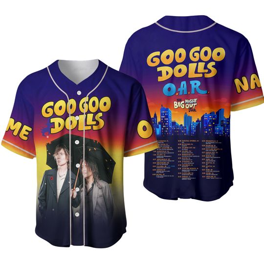 Discover Personalized Goo Goo Dolls Big Night Out Summer Tour Baseball Shirt