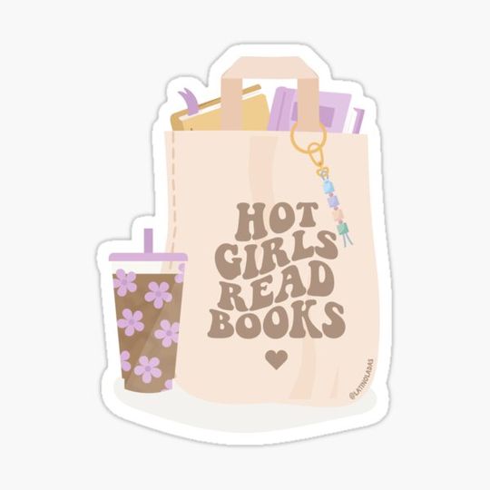 Discover Hot Girls Read Books / Bookish Aesthetic Tote Bag Coffee Lover Flowers For Book Kindle Girlie Readers Tbr