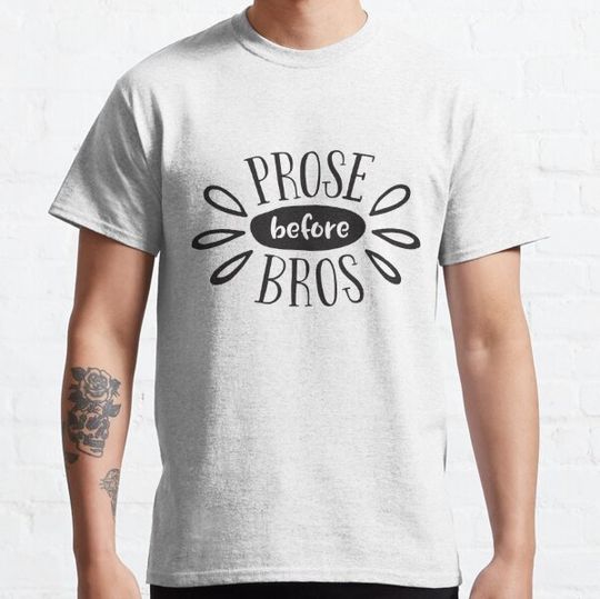 Discover Prose before bros - Book Nerd Design - Black on White