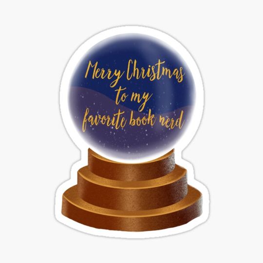Discover Merry Christmas Card Book Nerd Snowglobe Design