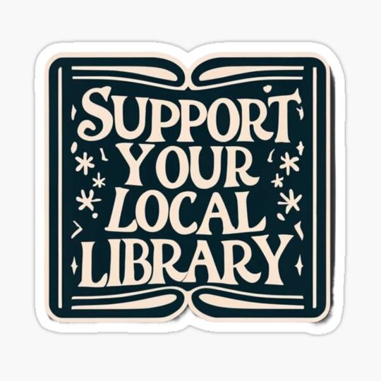 Discover Support Your Local Library Bookworm Typography Student Teacher Reading