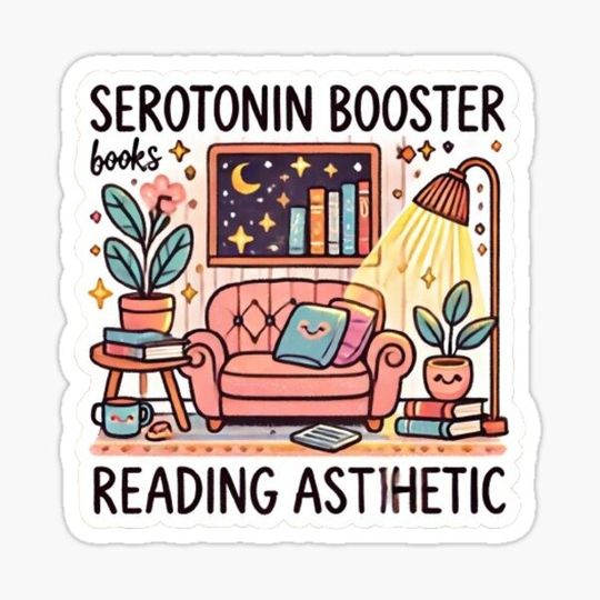 Discover Serotonin Booster book reading astihetic sticker