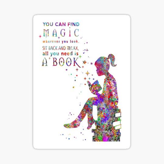 Discover Reader Girl, watercolor reader girl