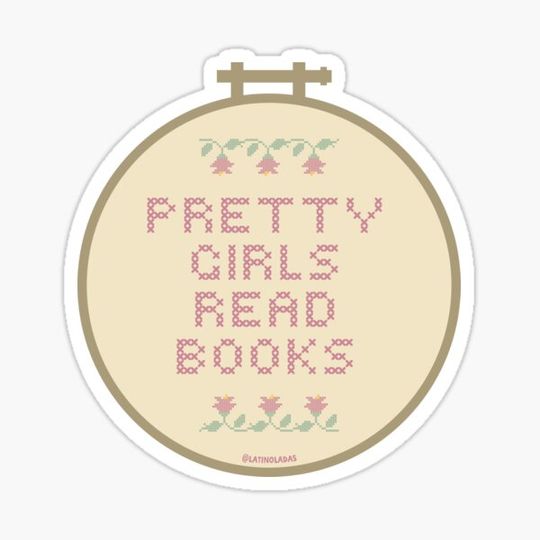 Discover Pretty Girls Read Books / Bookish Quote Aesthetic Embroidery Hoop Sew For Kindle Reader Tbr