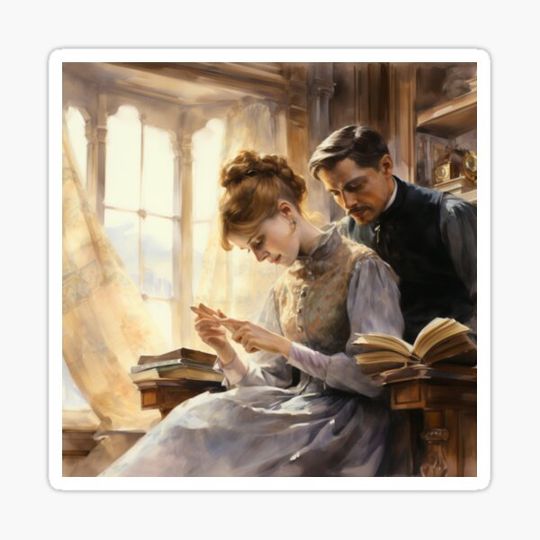 Discover Victorian Couple Reading Together Victorian Inspired Art
