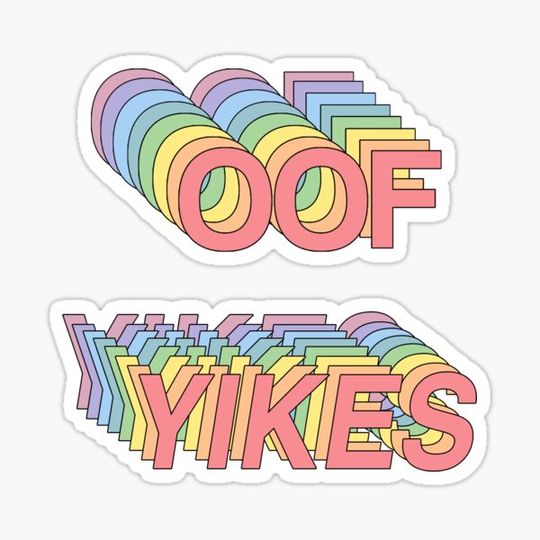 Discover Pastel Yikes & OOF Stickers