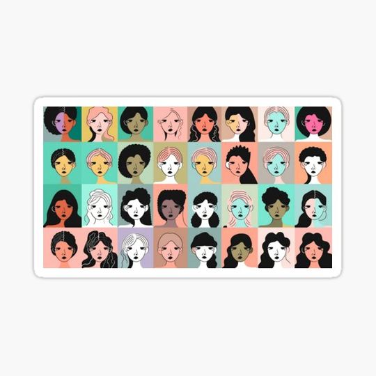 Discover A grid of quirky women faces