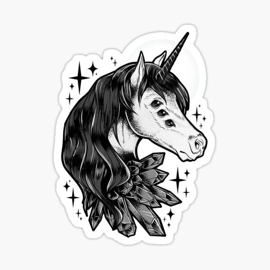 Discover Crystal Unicorn Monochrome