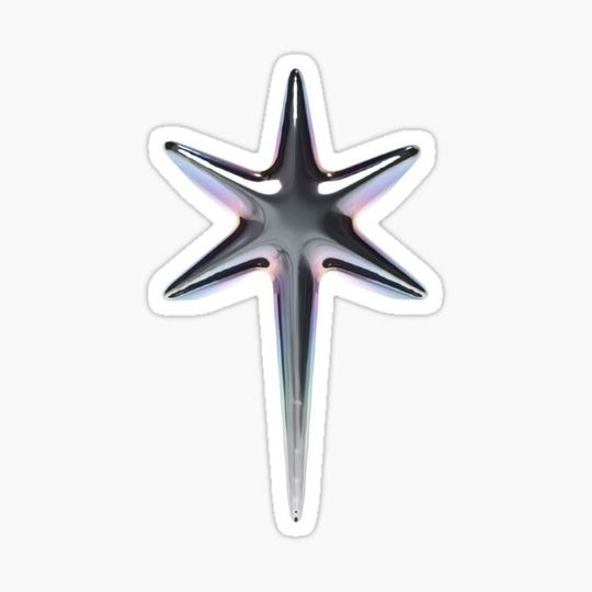 Discover Y2K Star metallic chrome silver