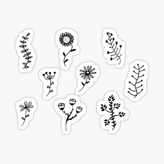 Discover Floral doodles pattern handdrawn flowers