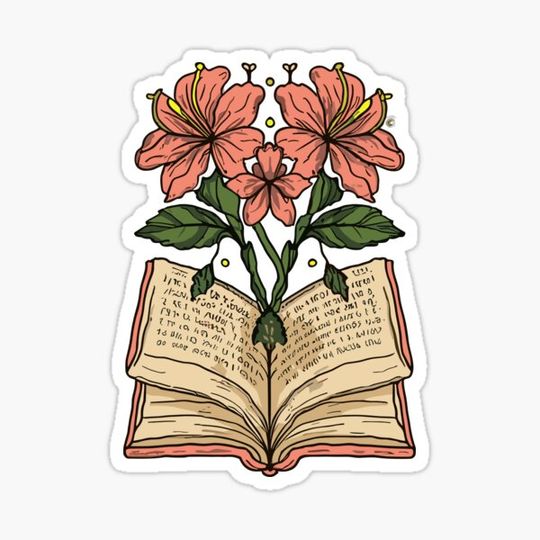 Discover flowers growing from book