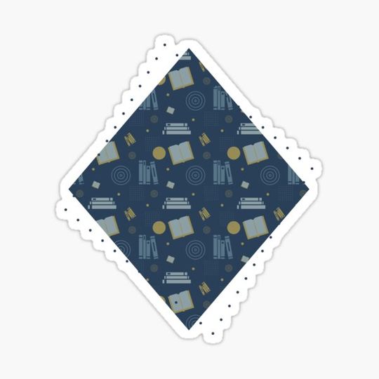 Discover Green & Blue Geometric Book Pattern