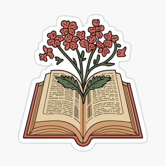 Discover flowers growing from book