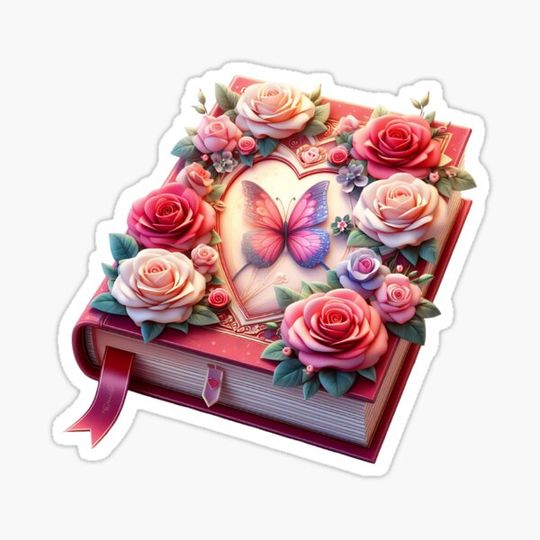 Discover Open Book With Flowers