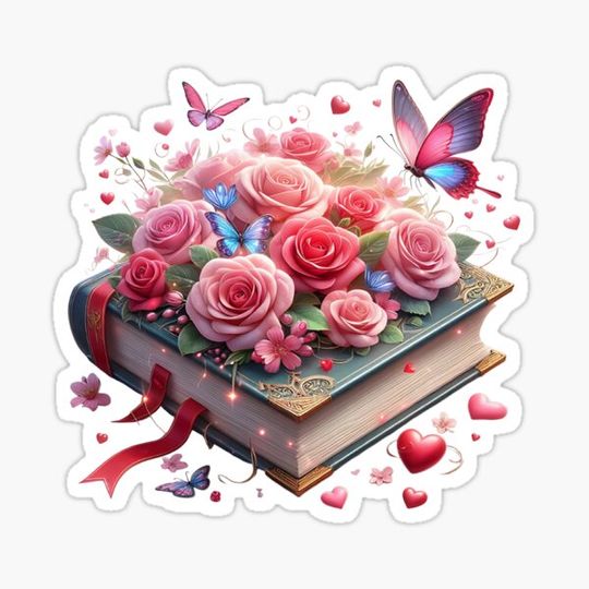 Discover Open Book With Flowers