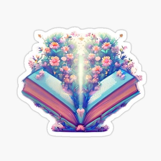 Discover Open Book with Flowers
