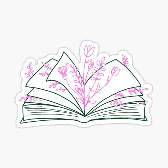 Discover Open Book with Flowers