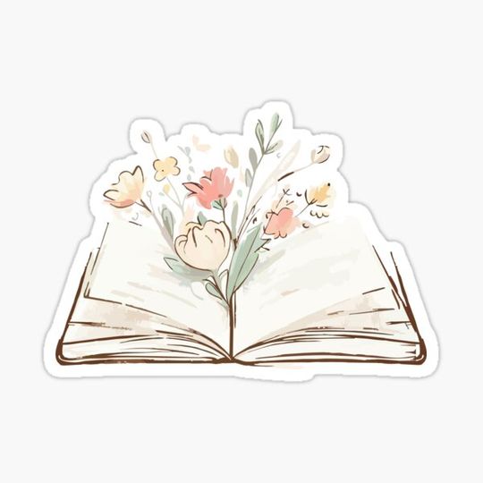 Discover Open book with flowers