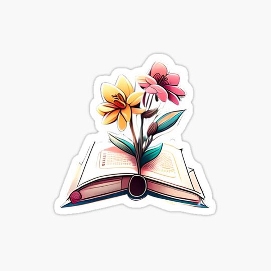 Discover Open Book with Flowers