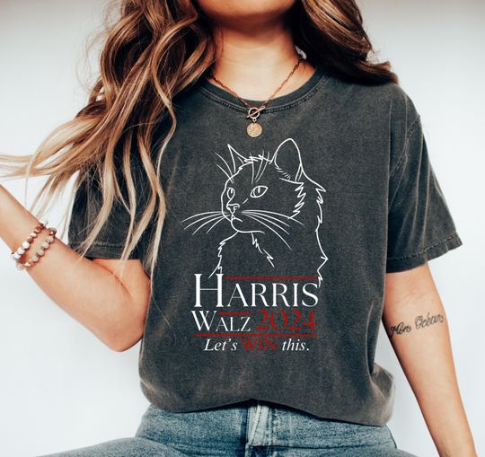 Discover Harris Walz 2024 Shirt Cat Lady for Kamala Harris Walz Shirt Cat Ladies