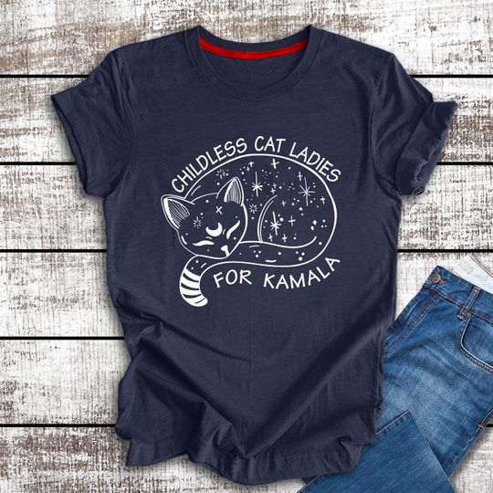 Discover Childless Cat Lady Kamala T-Shirt